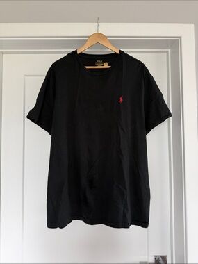 Polo by Ralph Lauren Black Short Sleeve Crew Tee with Red Pony
